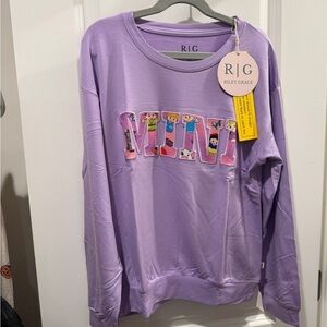 Girls' Lavender Little People Princess “Mini” Sweatshirt size 9/10 NWT